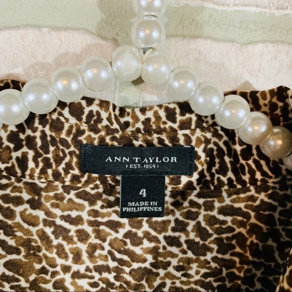 Ann Taylor Animal Print Long Sleeve Tunic … - Picture 5 of 9